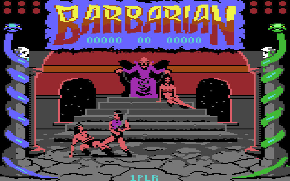 Barbarian on the C64, a fight