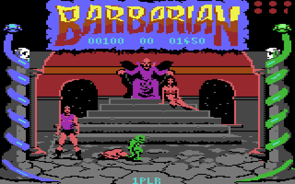 Barbarian on the C64, the goblin drags away the loser