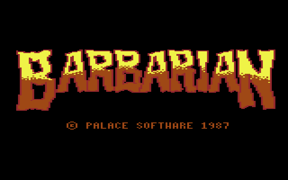 Barbarian on the C64, title screen