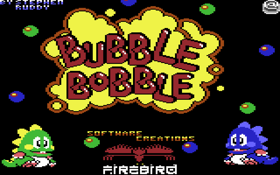 Bubble Bobble on the C64, title screen