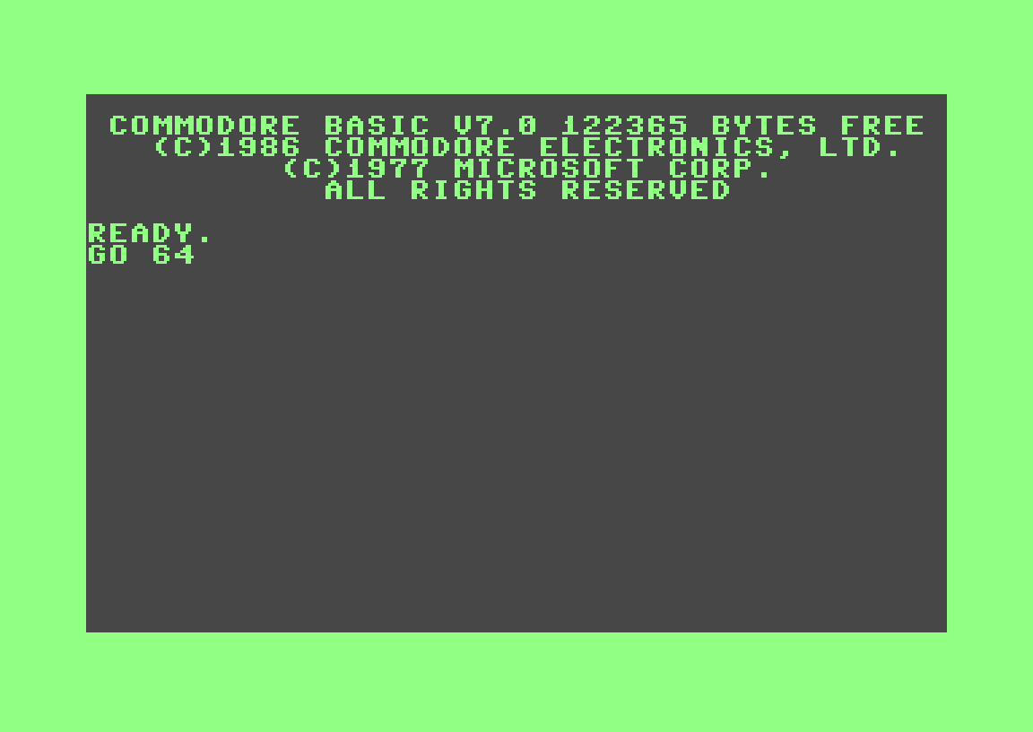GO 64 on the C128, ARE YOU SURE?
