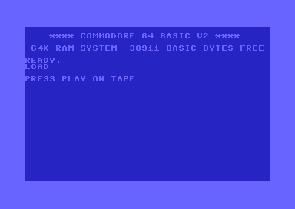 PRESS PLAY ON TAPE on the C64