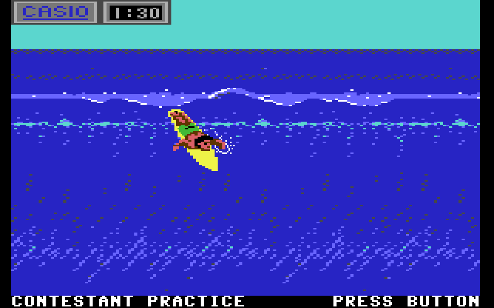 California Games on the C64, surfing