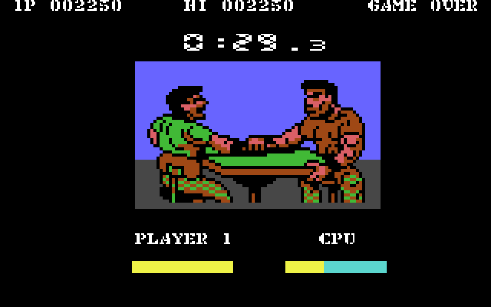 Combat School on the C64, arm wrestling
