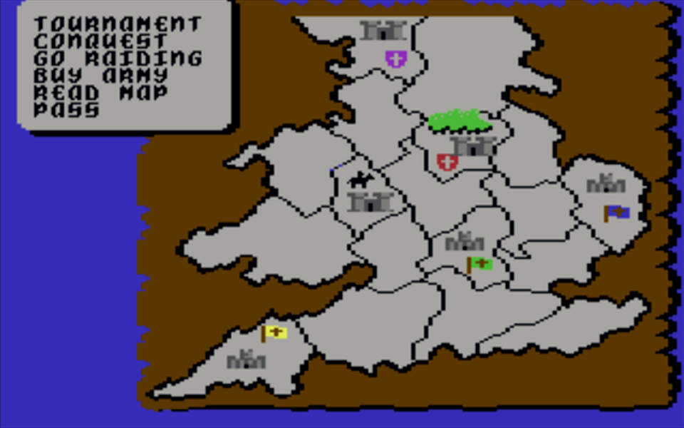 Defender of the Crown on the C64, the map of England