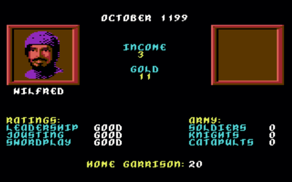 Defender of the Crown on the C64, Wilfred of Ivanhoe