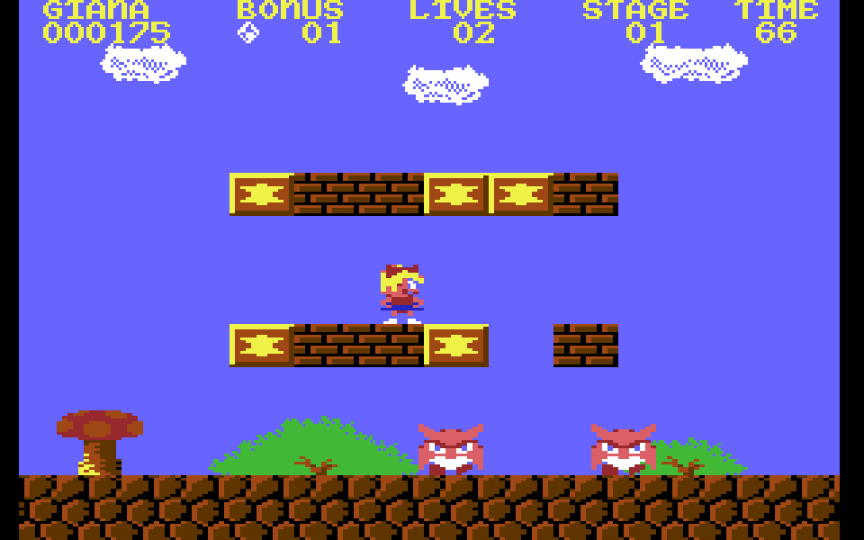 The Great Giana Sisters on the C64, the first level