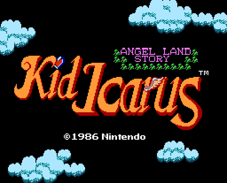 Kid Icarus on the NES, title screen