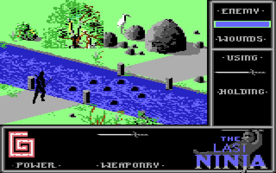 The Last Ninja on the C64, the river crossing