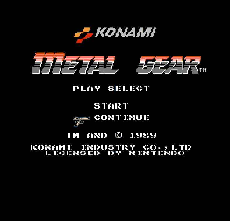Metal Gear on the NES, title screen