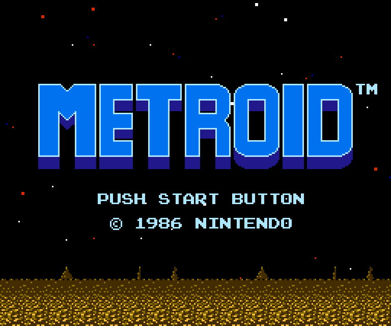 Metroid on the NES, title screen