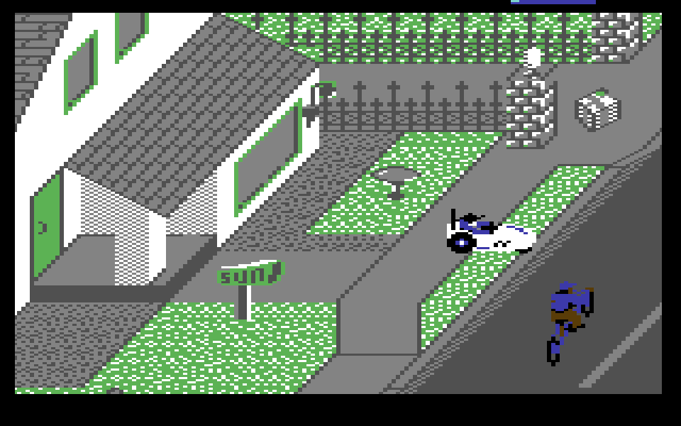 Paperboy on the C64, out on the route