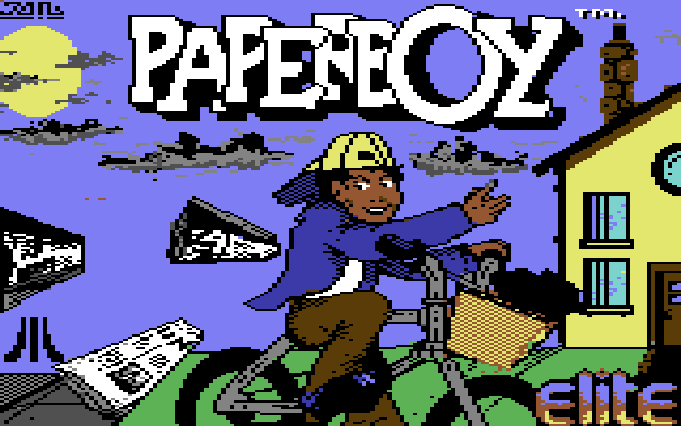 Paperboy on the C64, title screen