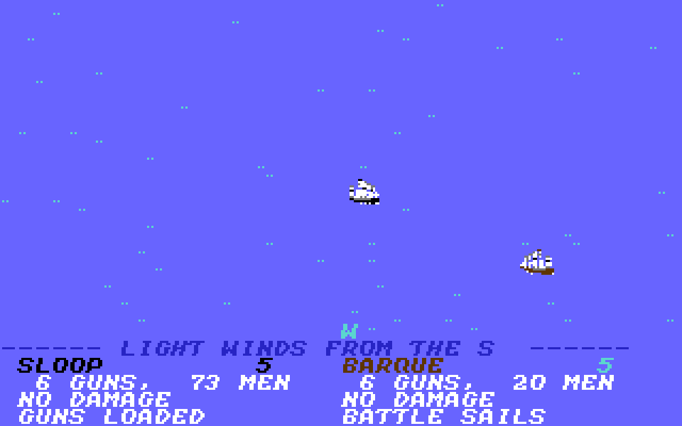 Pirates! on the C64, a sea battle