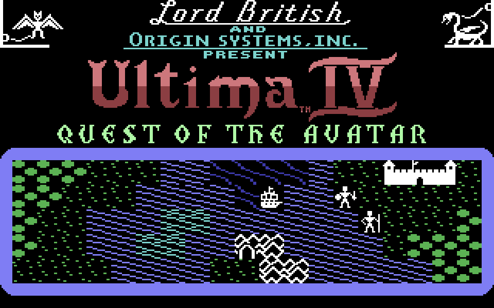 Ultima IV on the C64, title screen