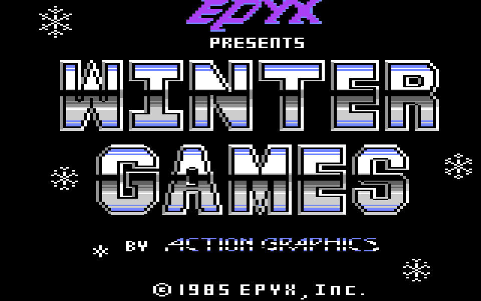 Winter Games on the C64, title screen