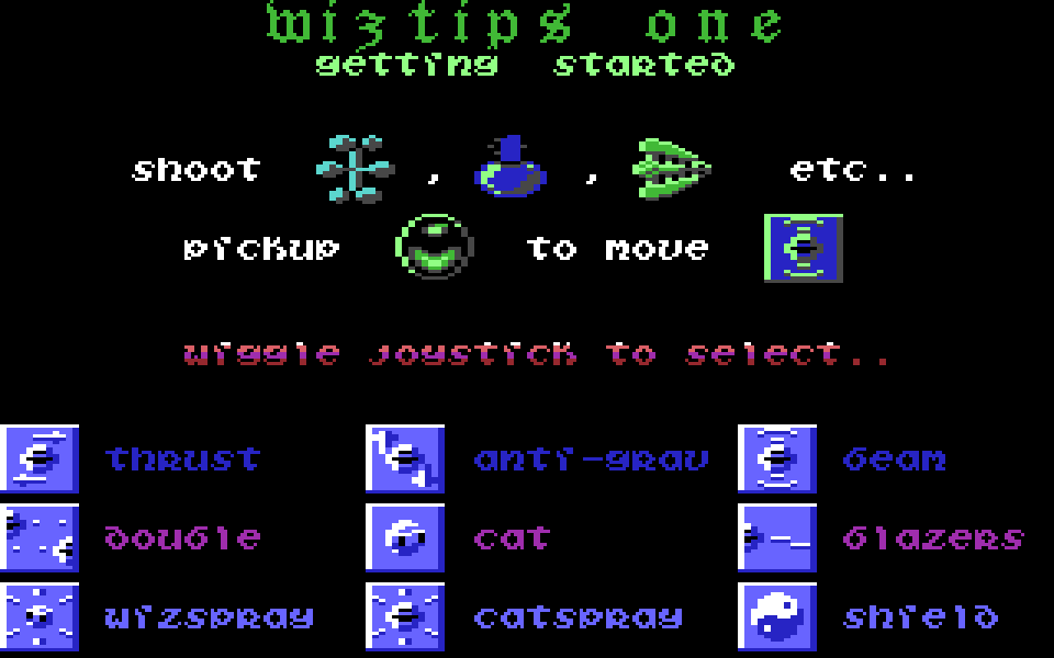 Wizball on the C64, the power-ups