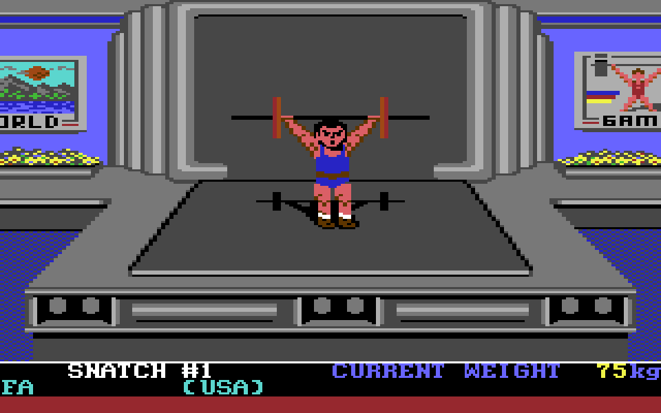 World Games on the C64, weightlifting