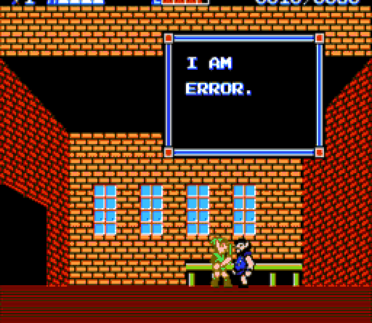 Zelda II on the NES, I AM ERROR