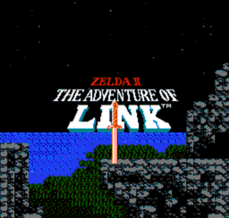 Zelda II on the NES, title screen
