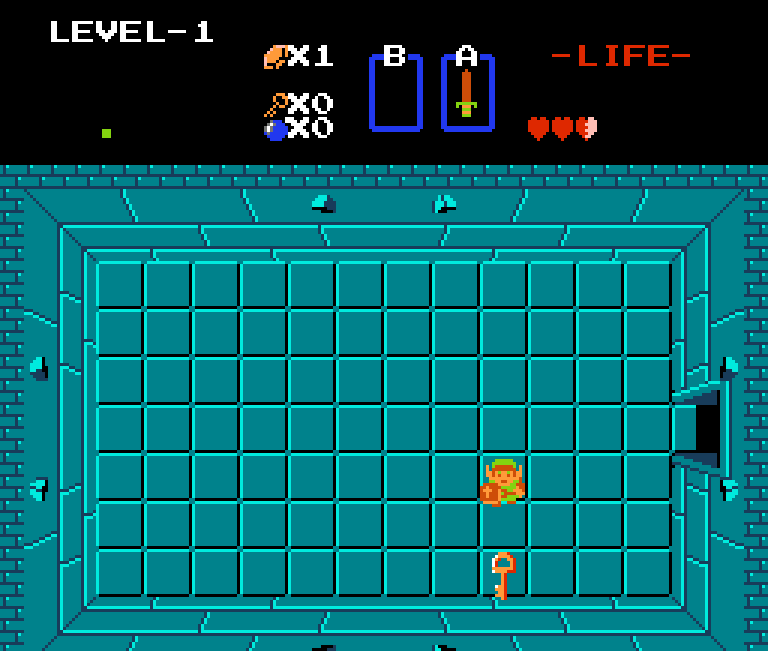 The Legend of Zelda on the NES, the first dungeon