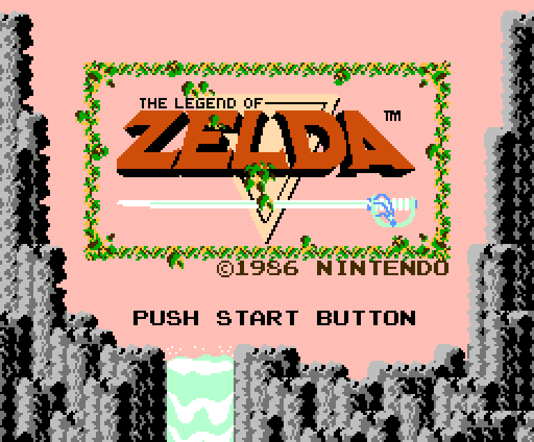 The Legend of Zelda on the NES, title screen